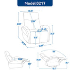 Leren draaibare en schommelbare elektrische relaxstoel, maximale draaicirkel 270, zwaar uitgevoerd bewegingsmechanisme met USB en Type-C