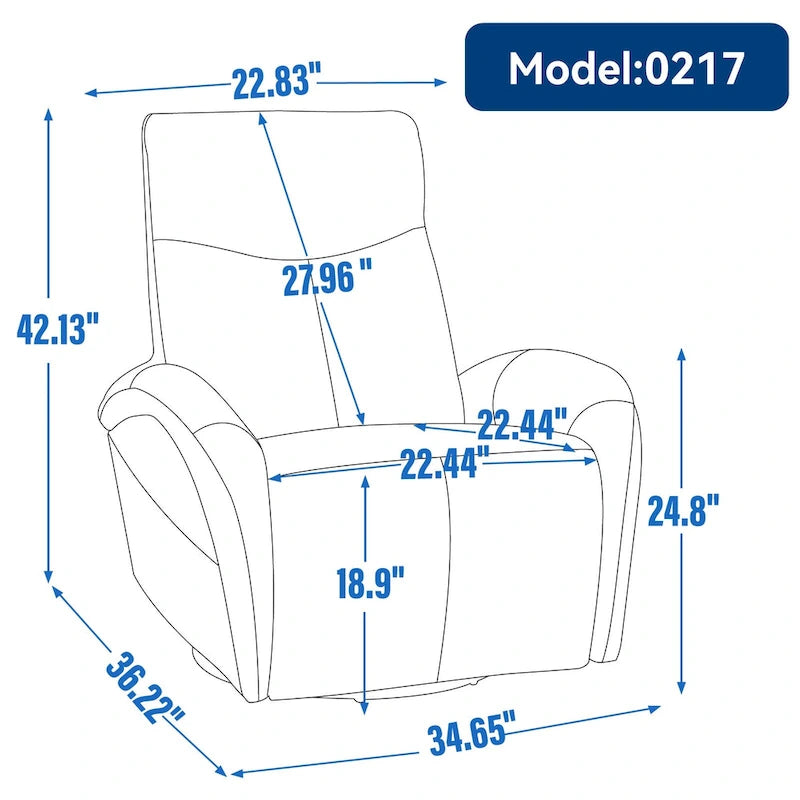 Leren draaibare en schommelbare elektrische relaxstoel, maximale draaicirkel 270, zwaar uitgevoerd bewegingsmechanisme met USB en Type-C