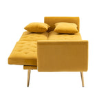 65.35 Velvet Futon Sofa Bed with Adjustable Backrest