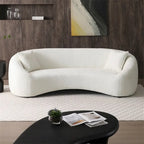 Minimalist 3 Seater Velvet Curved Sofa
