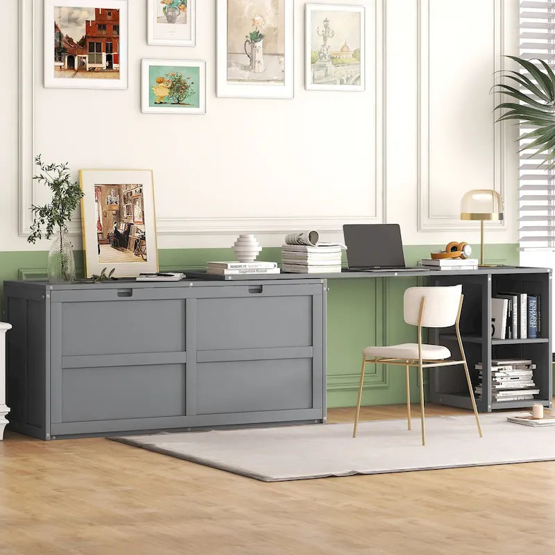 Murphy-Bett in Queen-Size mit drehbarem Schreibtisch