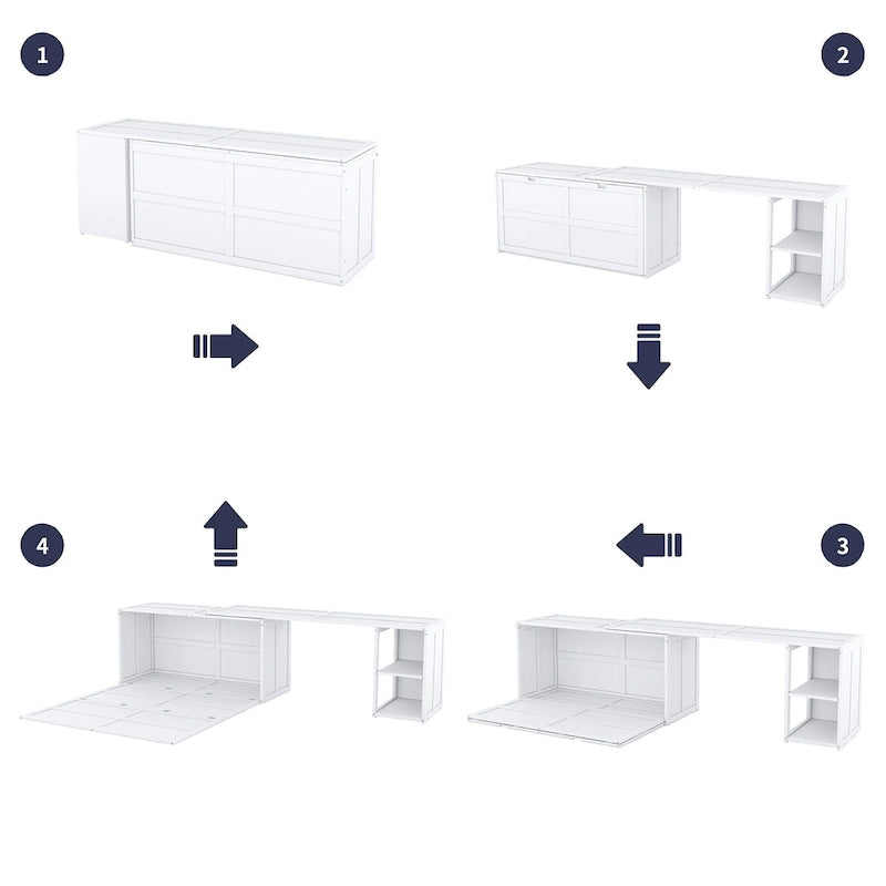 Murphy-Bett in Queen-Size mit drehbarem Schreibtisch