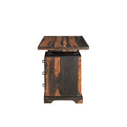 54 Brown Live Edge Solid Wood Writing Desk With Three Drawers