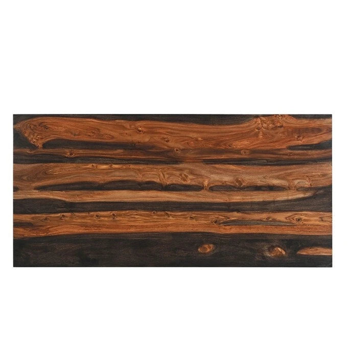 54 Brown Live Edge Solid Wood Writing Desk With Three Drawers