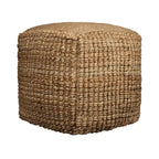 18 Natural Jute Blend Cube Pouf Ottoman