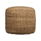 18 Natural Jute Blend Cube Pouf Ottoman