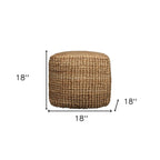 18 Natural Jute Blend Cube Pouf Ottoman