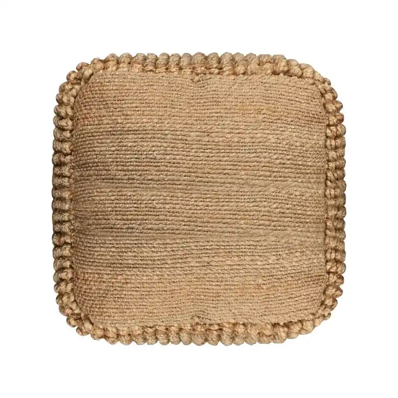18 Natural Jute Blend Cube Pouf Ottoman