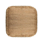 18 Natural Jute Blend Cube Pouf Ottoman
