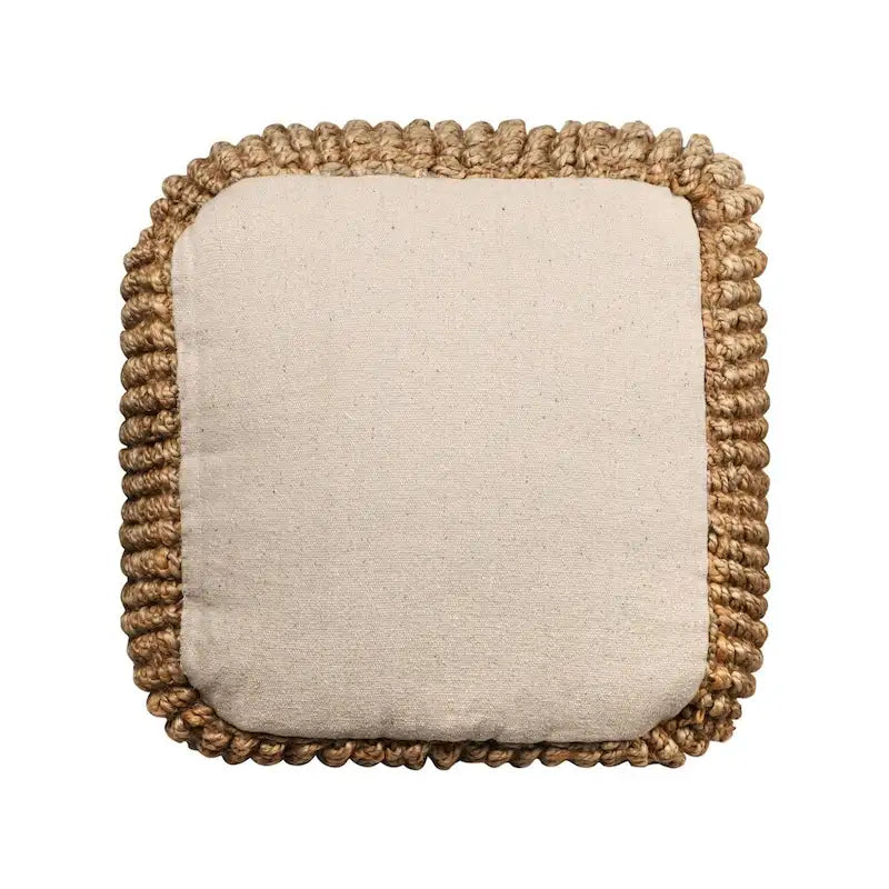 18 Natural Jute Blend Cube Pouf Ottoman
