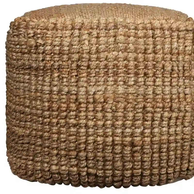 18 Natural Jute Blend Cube Pouf Ottoman
