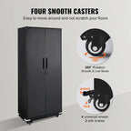 75 Inch Locking Metal Storage Cabinet with 4 Adjustable Shelves and 2 Magnetic Doors