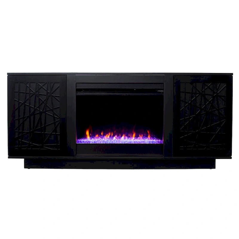 Color Changing Electric Fireplace Media TV Stand with Storage