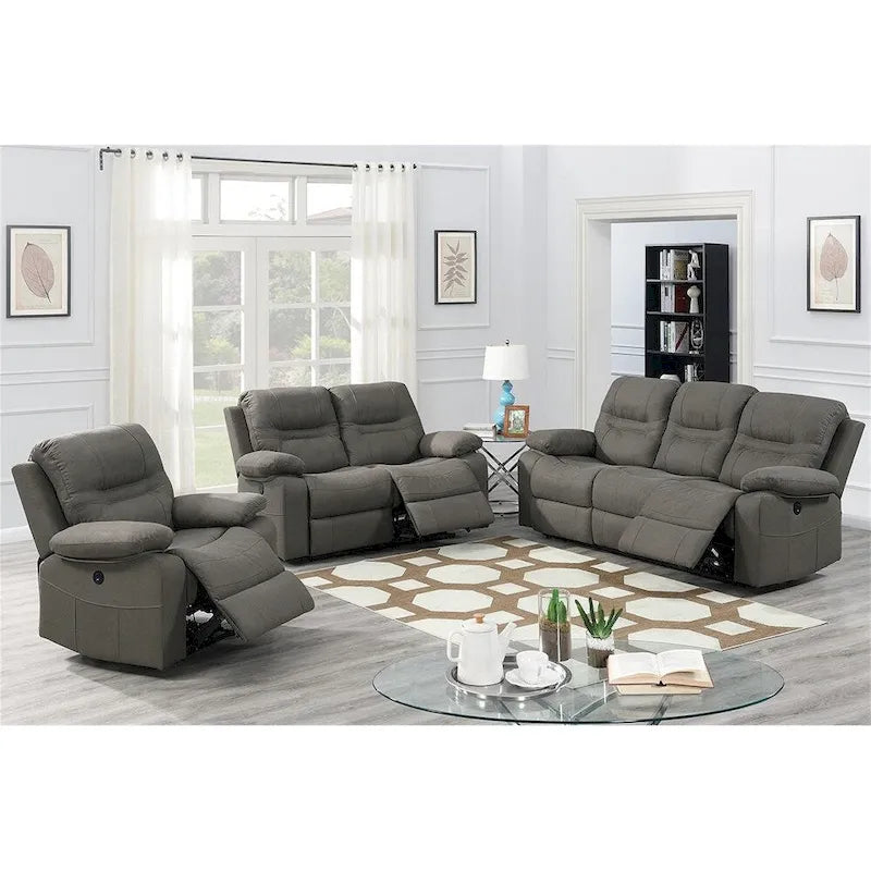 Breathable Leatherette Power Sofa