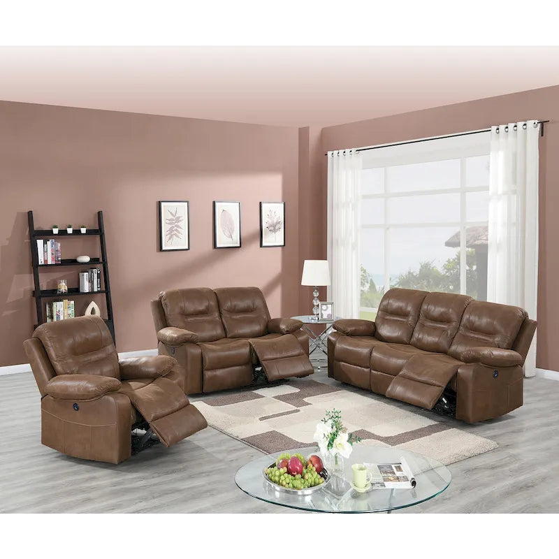 Breathable Leatherette Power Sofa