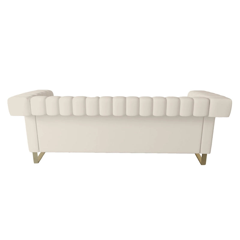 Traditional Chesterfield Tufted Velvet Sofa, Couch with Removable Cushions and Gold Legs