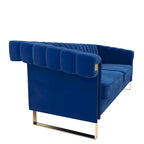 Traditional Chesterfield Tufted Velvet Sofa, Couch with Removable Cushions and Gold Legs