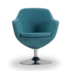 Polished Chrome Faux Leather Swivel Accent Chair