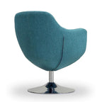 Polished Chrome Faux Leather Swivel Accent Chair