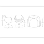 Polished Chrome Faux Leather Swivel Accent Chair