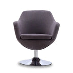 Polished Chrome Faux Leather Swivel Accent Chair