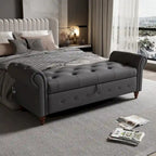 Modern Storage Bed Bench,Shoe Bench,Footrest with Rolled Arms
