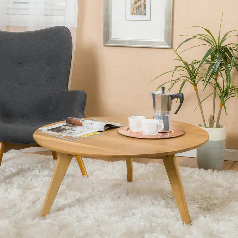 Table basse ronde en bois d’acacia
