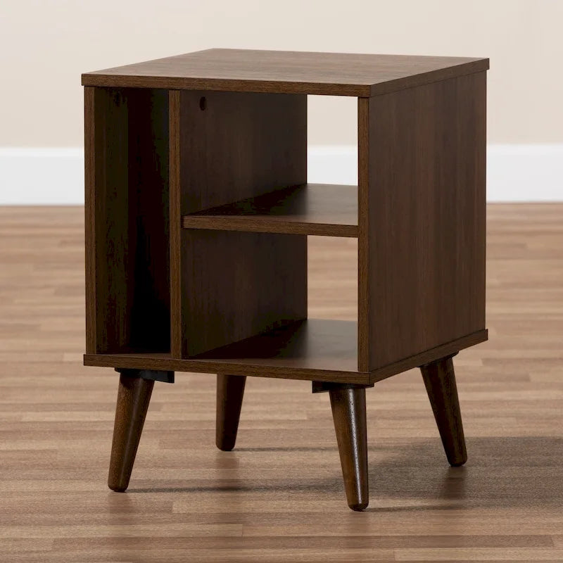Table d’appoint moderne en bois de noyer