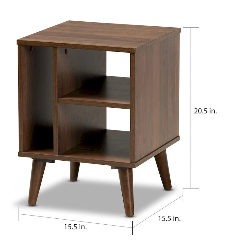 Table d’appoint moderne en bois de noyer