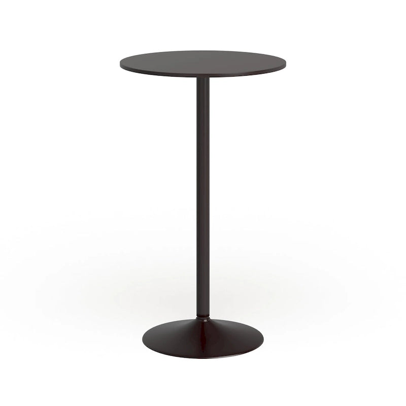 Black Round Top with Black Leg And Base Metal Bar Table