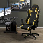 Bonded Leather, Fabric, and Mesh High-back Ergonomic Gaming Chair