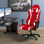 Bonded Leather, Fabric, and Mesh High-back Ergonomic Gaming Chair