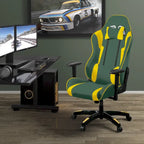 Bonded Leather, Fabric, and Mesh High-back Ergonomic Gaming Chair