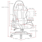 Bonded Leather, Fabric, and Mesh High-back Ergonomic Gaming Chair