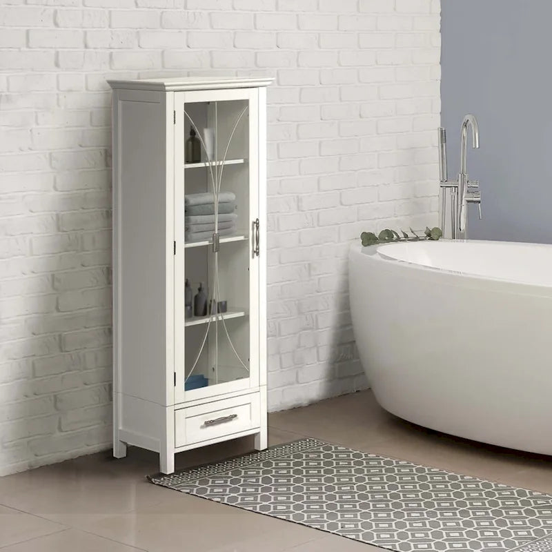 Delaney Freestanding Linen Cabinet with Drawer
