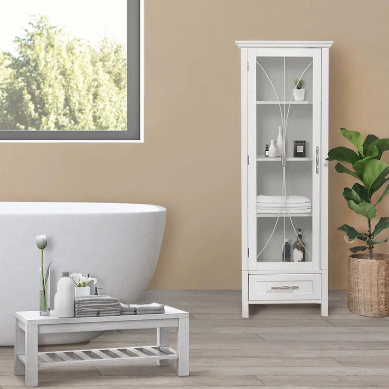 Delaney Freestanding Linen Cabinet with Drawer
