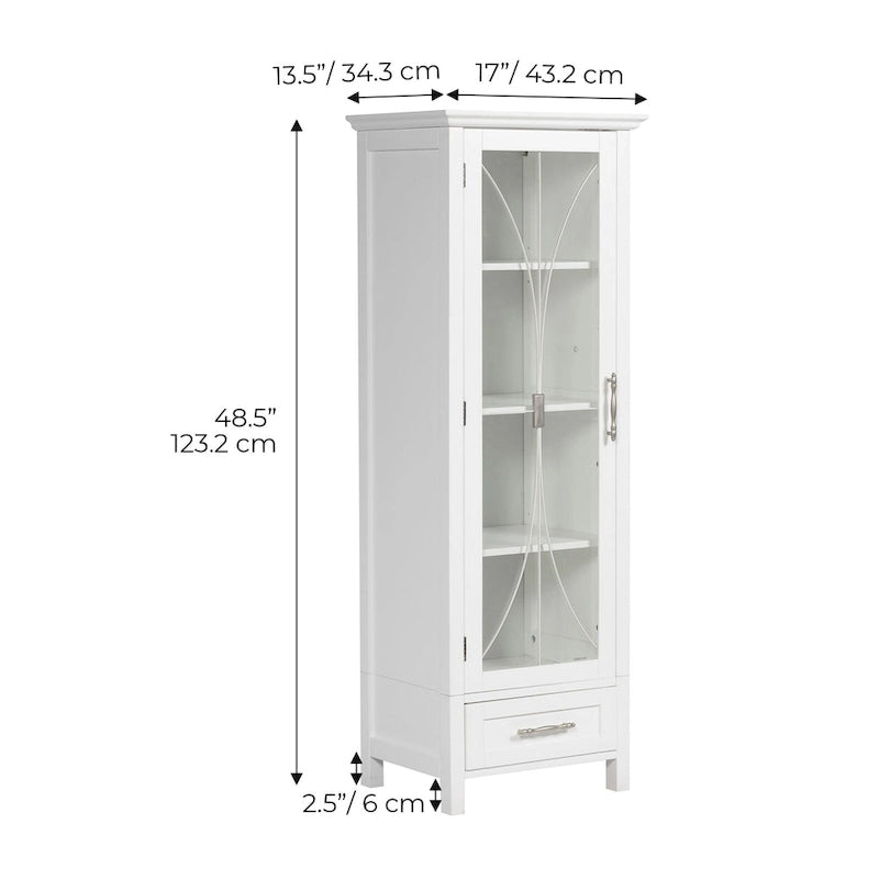 Delaney Freestanding Linen Cabinet with Drawer
