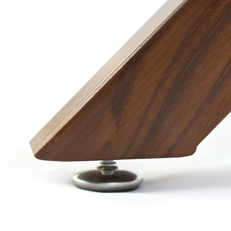 Runder Glas-Esstisch 39, Walnuss-Tischbeine - 39x30x27