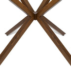 Runder Glas-Esstisch 39, Walnuss-Tischbeine - 39x30x27
