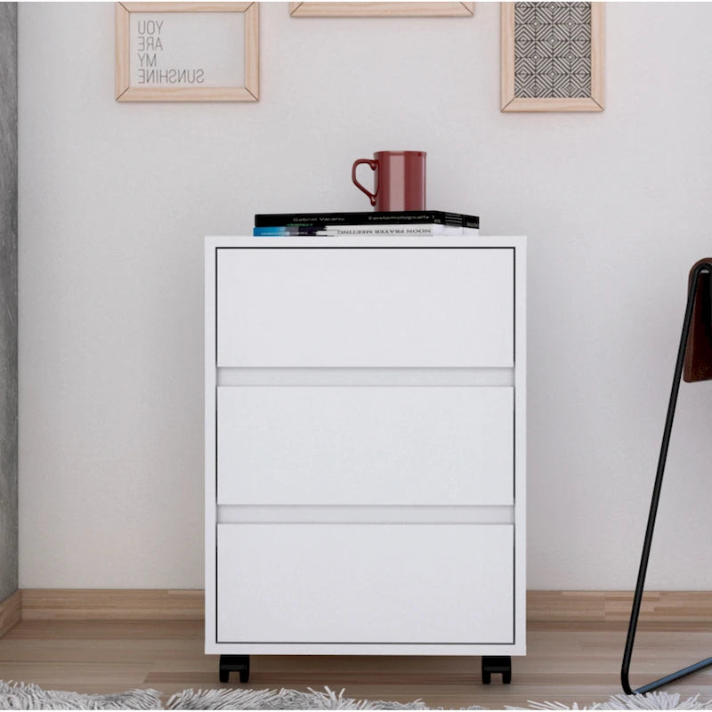 26 Zoll hoher Aktenschrank mit 3 Schubladen, 4 Laufrollen und hochwertiger Oberseite