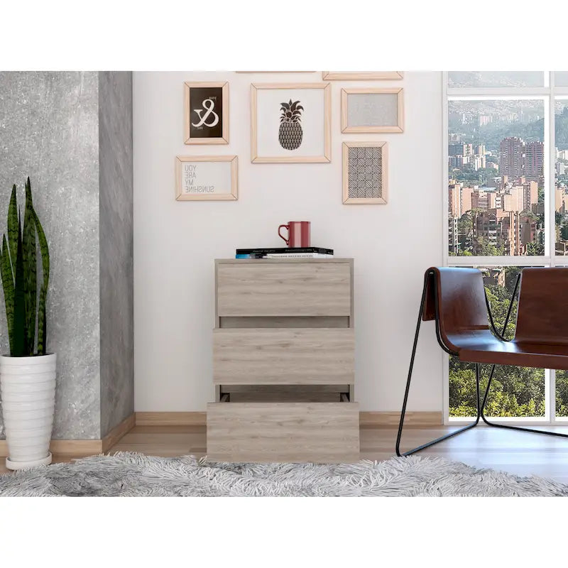 26-inch Tall 3 Drawer Filing Cabinet with 4 Caster Wheels and Superior Top