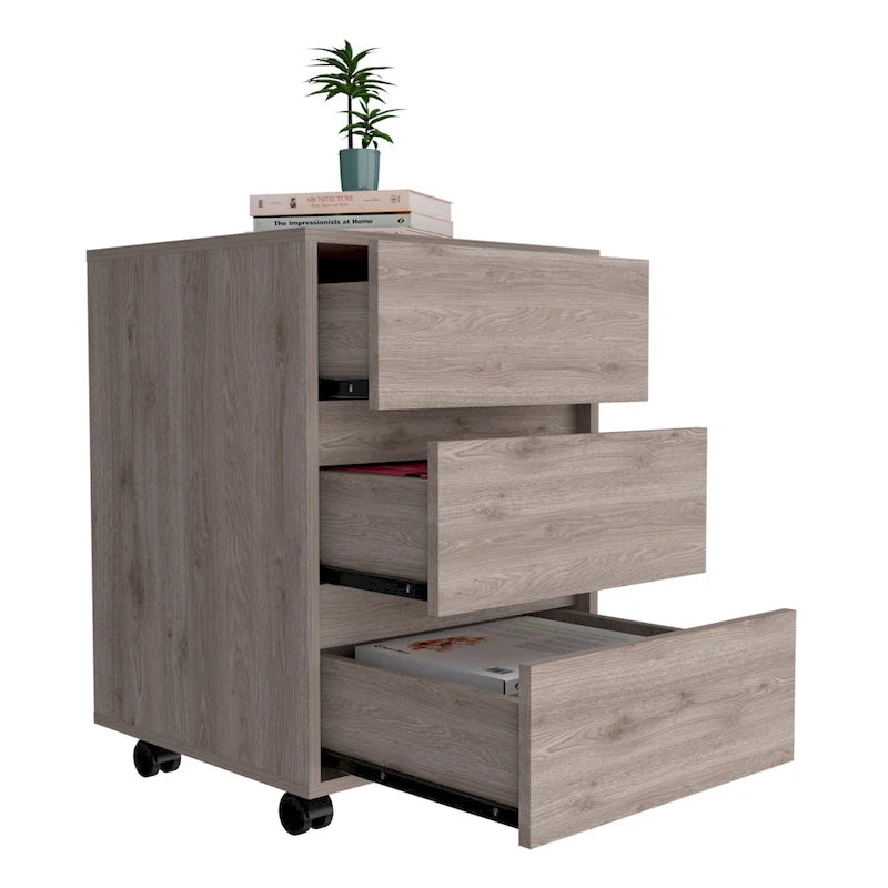 26 Zoll hoher Aktenschrank mit 3 Schubladen, 4 Laufrollen und hochwertiger Oberseite