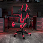 Ergonomischer Racing-Gaming-Stuhl mit vollständig neigbarer Rückenlehne in Rot