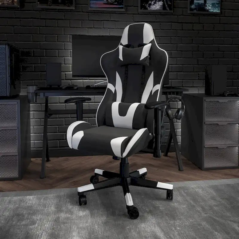 Racing Gaming Ergonomic Chair with Fully Reclining Back in Red