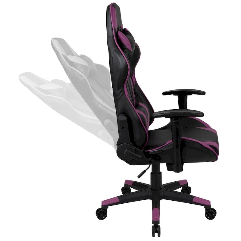 Ergonomischer Racing-Gaming-Stuhl mit vollständig neigbarer Rückenlehne in Rot