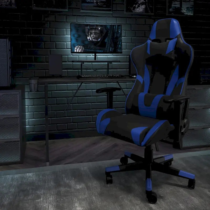 Ergonomischer Racing-Gaming-Stuhl mit vollständig neigbarer Rückenlehne in Rot