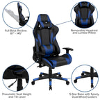 Ergonomischer Racing-Gaming-Stuhl mit vollständig neigbarer Rückenlehne in Rot