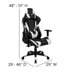 Ergonomischer Racing-Gaming-Stuhl mit vollständig neigbarer Rückenlehne in Rot