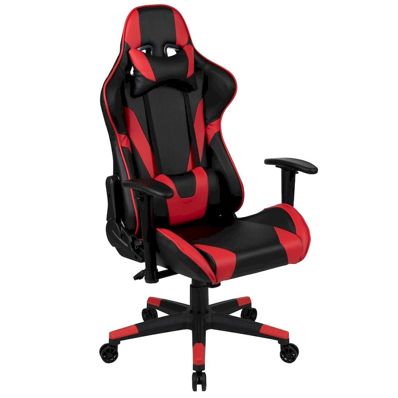 Ergonomischer Racing-Gaming-Stuhl mit vollständig neigbarer Rückenlehne in Rot