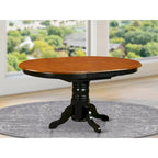 Table de cuisine moderne - plateau de table à manger ovale avec rallonge papillon et base à piédestal